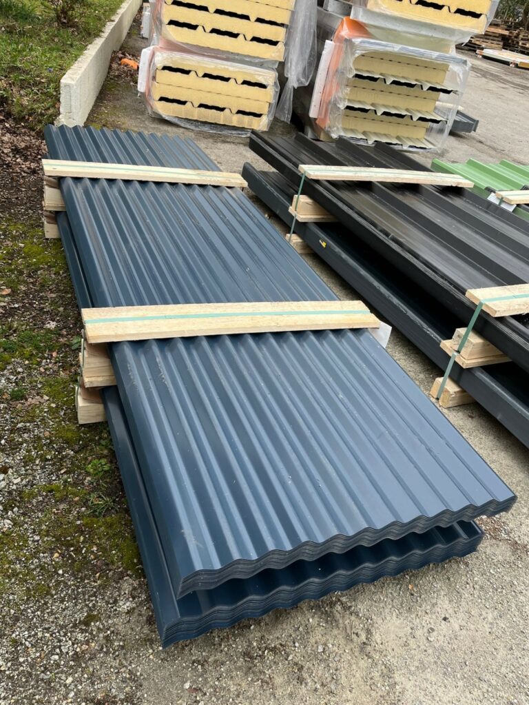 Tôles ondulées bleu ardoise